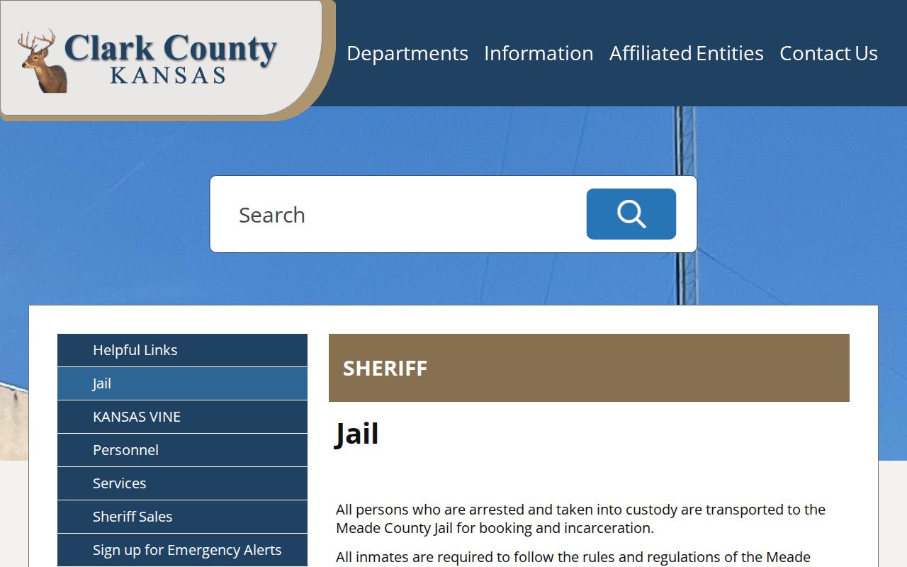 Clark County official page describing use of Meade County Jail